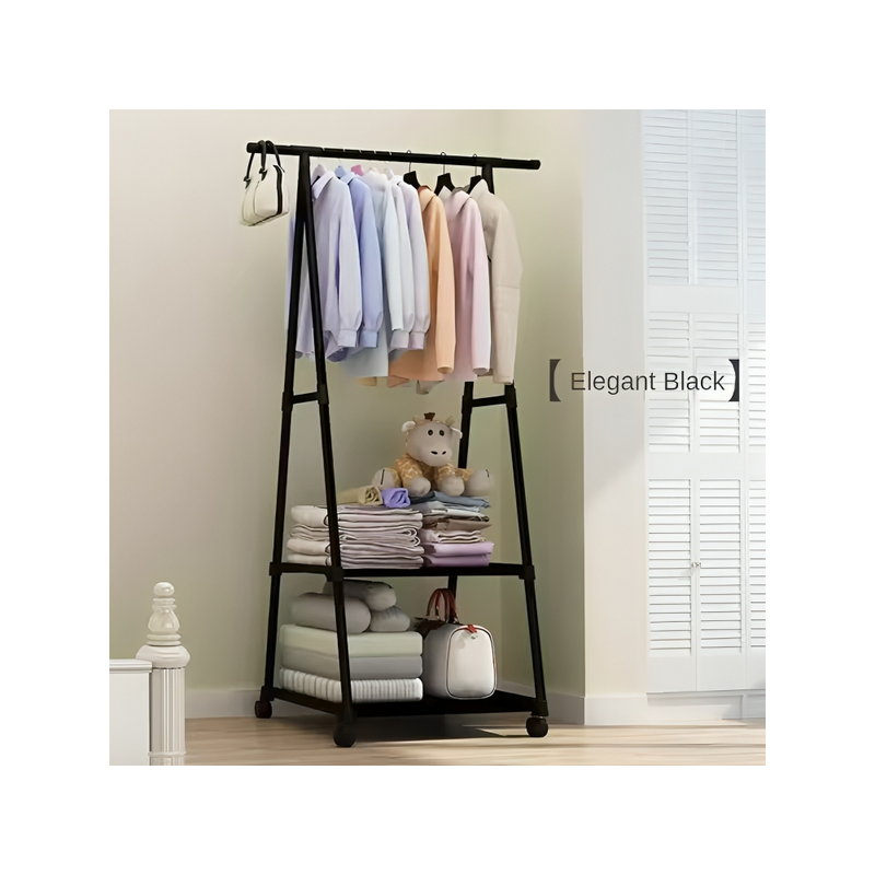 Organizator haine Livit Modernity, metal, negru, 160x85x42.5 cm