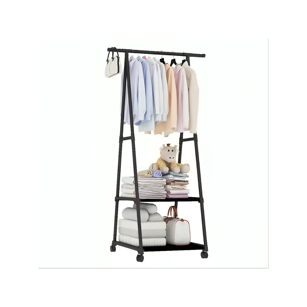 Organizator haine Livit Modernity, metal, negru, 160x85x42.5 cm