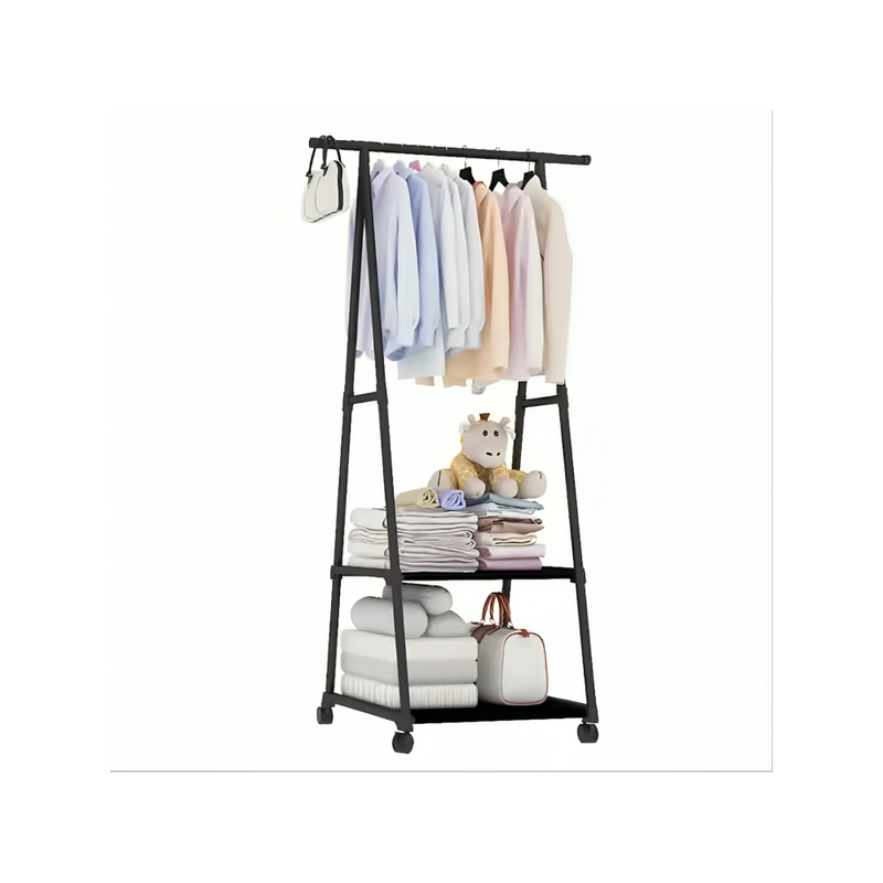Organizator haine Livit Modernity, metal, negru, 160x85x42.5 cm