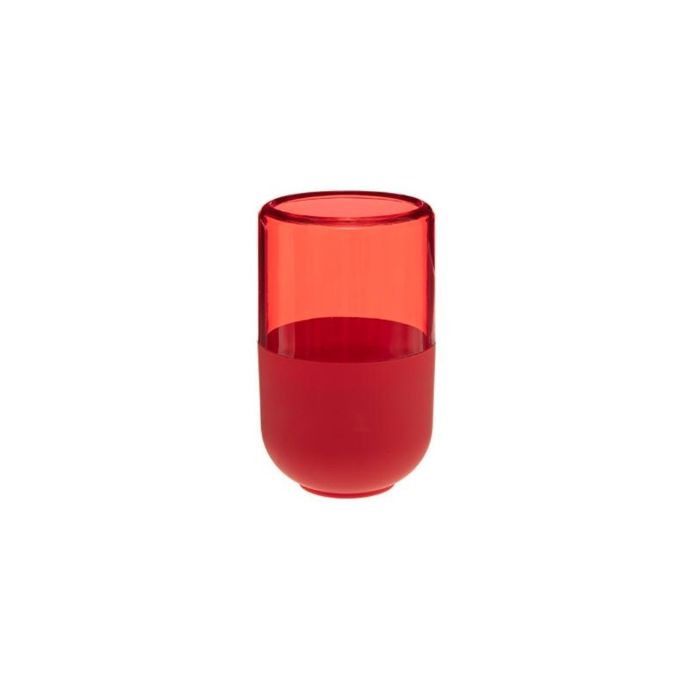 Pahar baie Twin Red, plastic, 7x11,5 cm
