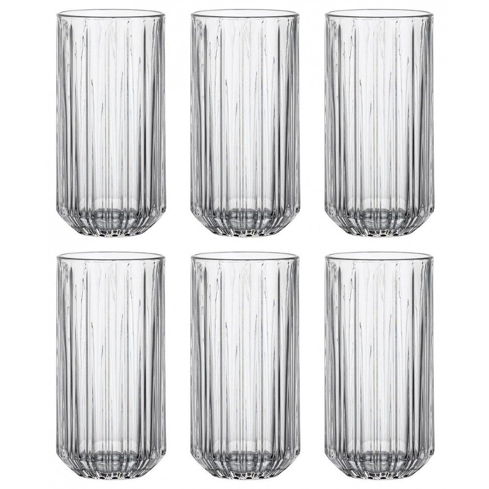 Set 6 pahare apa Stretto, long, sticla, 390 ml
