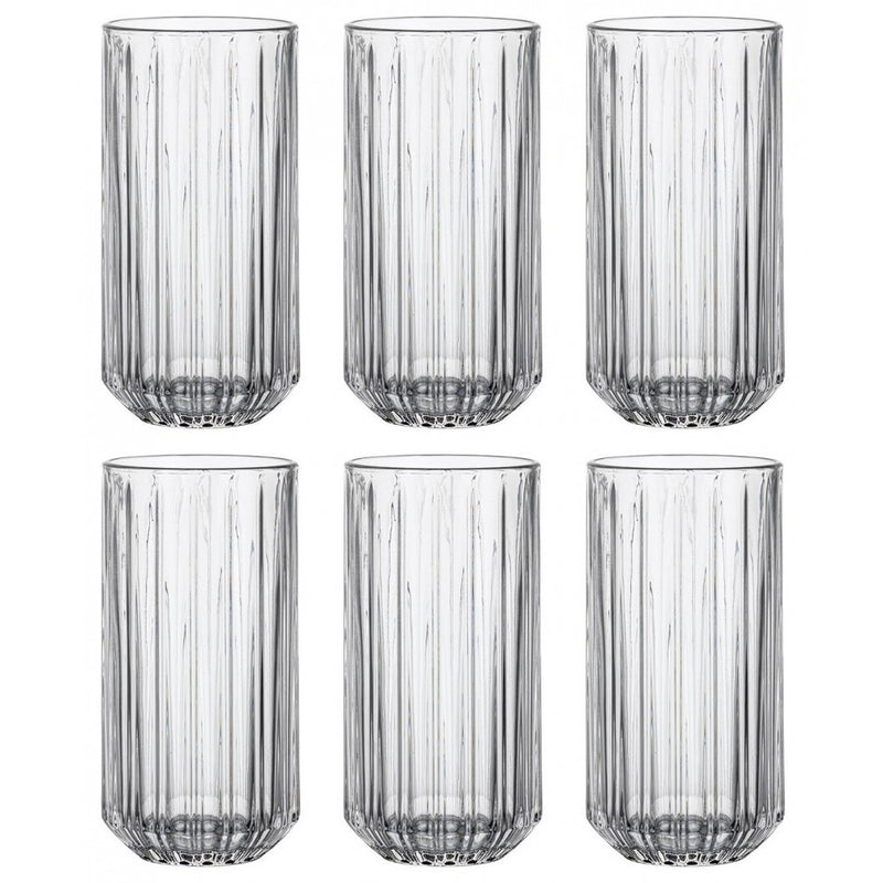Set 6 pahare apa Stretto, long, sticla, 390 ml
