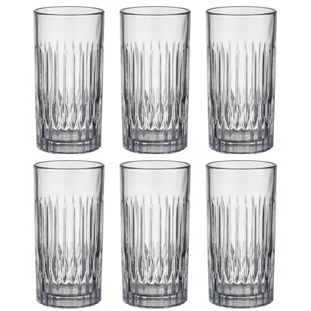 Set 6 pahare apa Brina, long, sticla, 390 ml