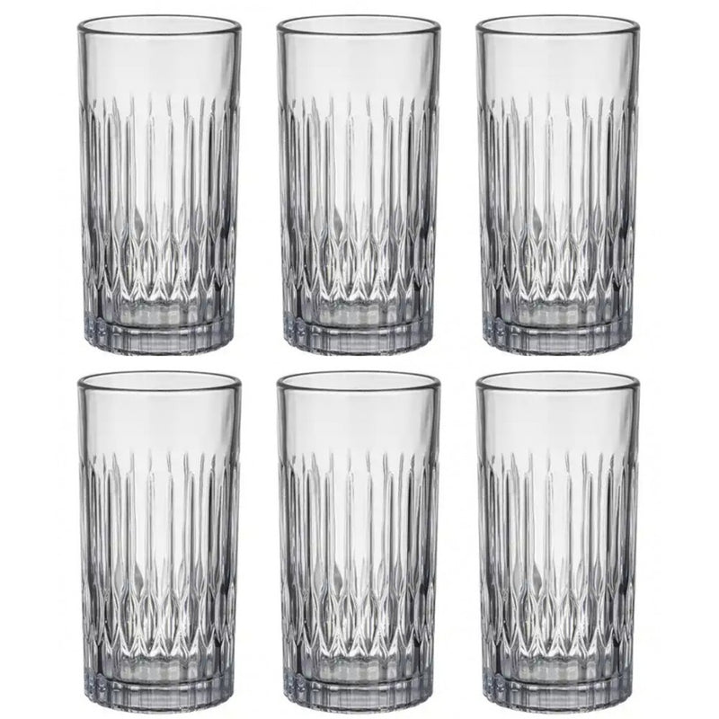 Set 6 pahare apa Brina, long, sticla, 390 ml