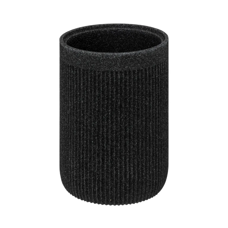 Perie WC cu suport Onyx, rasina, negru, 9.5 x 40 cm