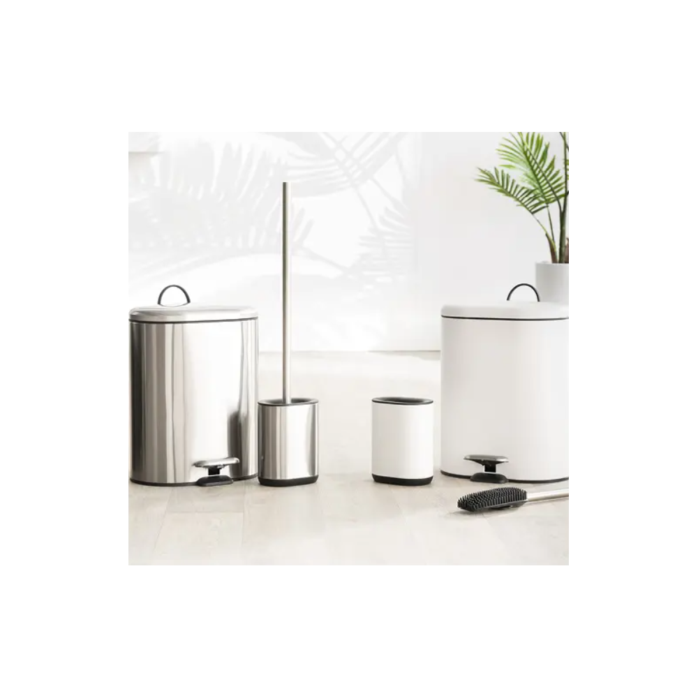 Perie WC Siliflex White, inox, 11 x 53 cm