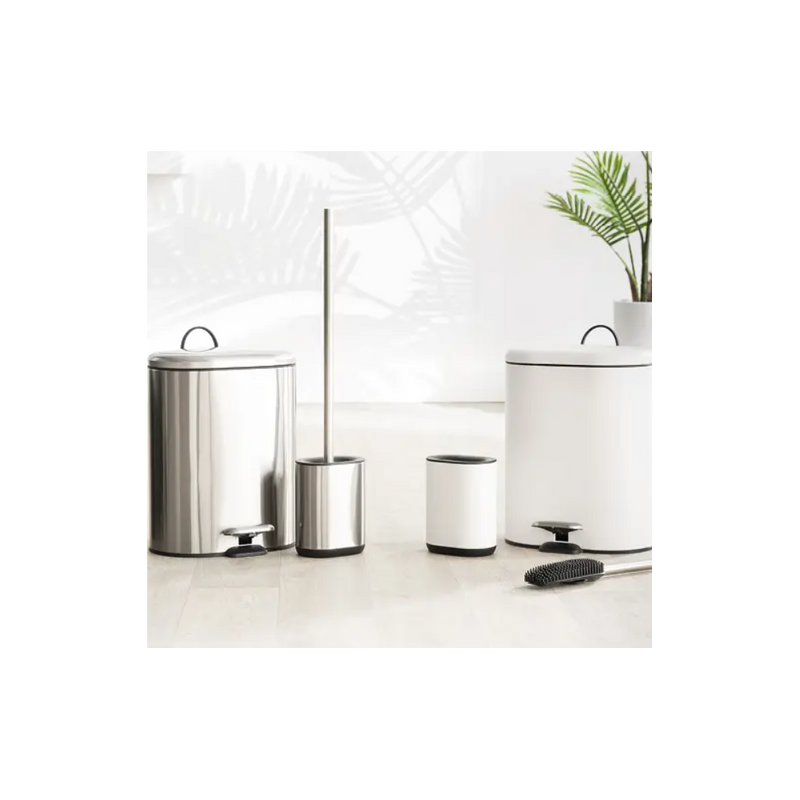 Perie WC Siliflex White, inox, 11 x 53 cm
