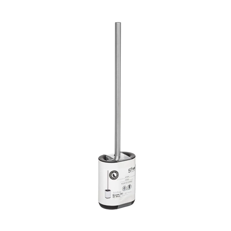 Perie WC Siliflex White, inox, 11 x 53 cm