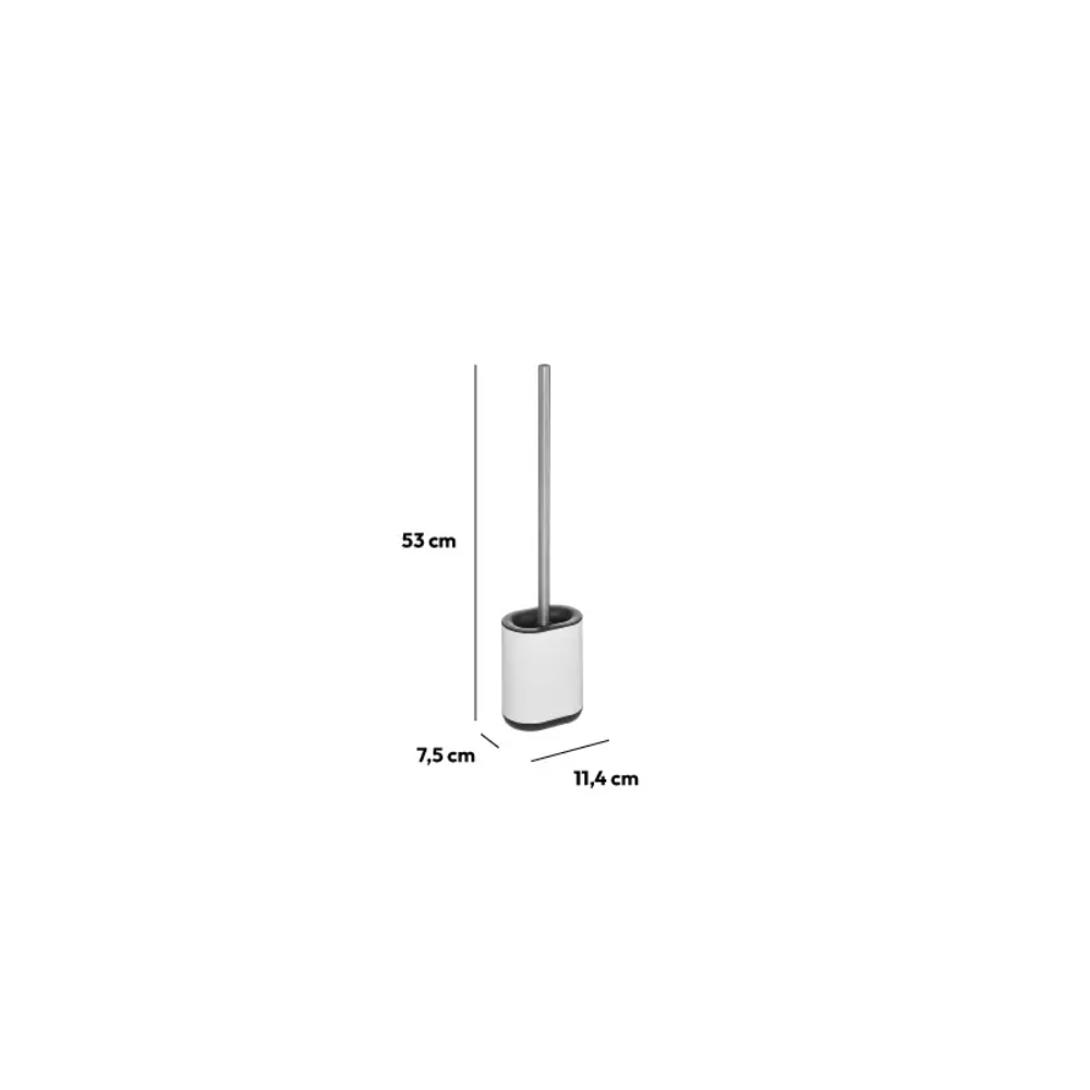 Perie WC Siliflex White, inox, 11 x 53 cm