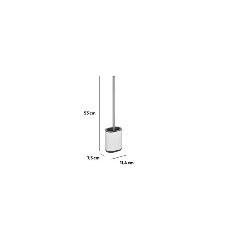 Perie WC Siliflex White, inox, 11 x 53 cm
