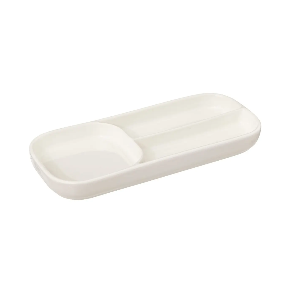 Platou compartimentat Nora, ceramica, 28 x 12 cm