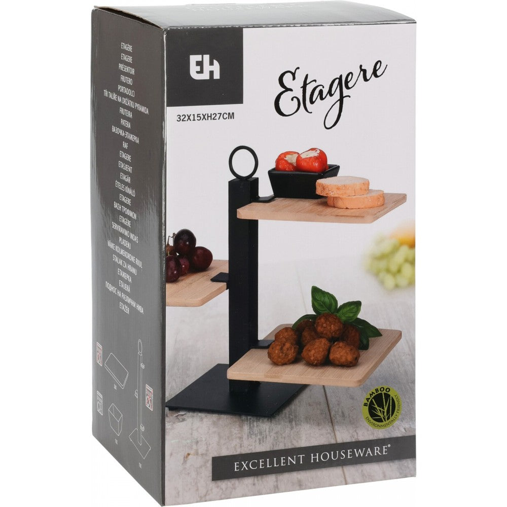 Platou servire etajat Alore, 3 nivele, 32 x 15 x H 27 cm