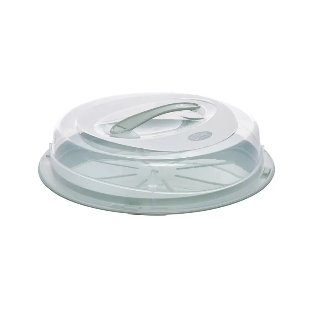 Platou tort cu capac Morsey, plastic, verde, 33 x 9 cm