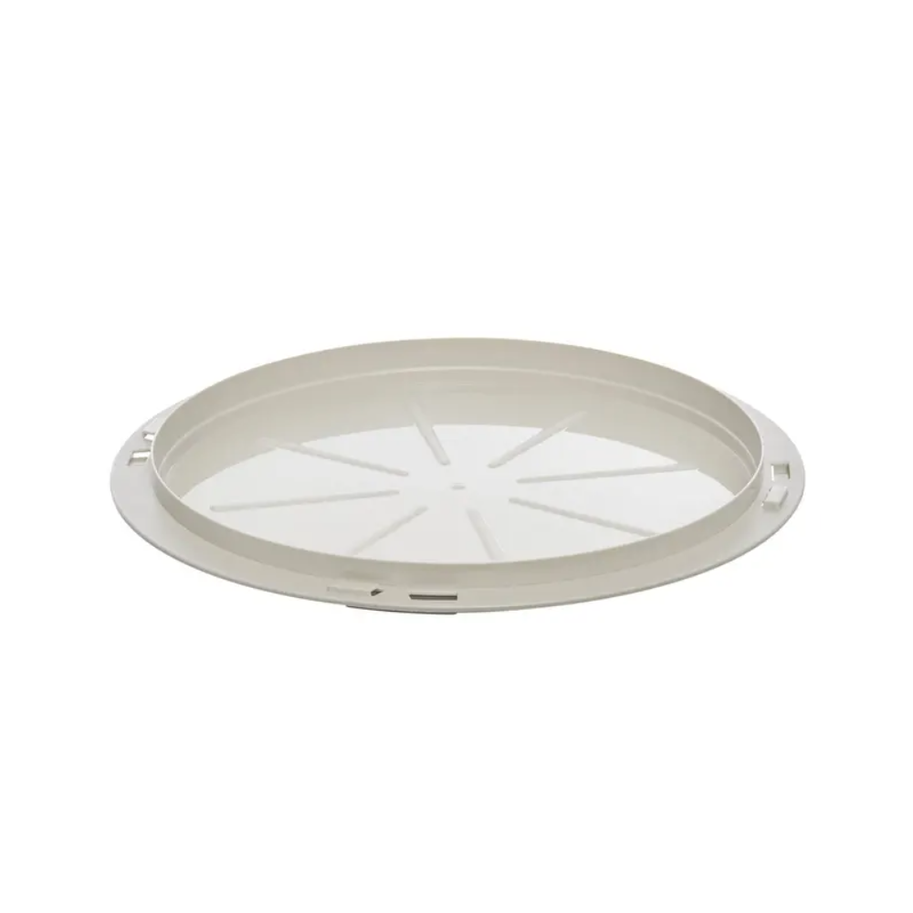 Platou tort cu capac Morsey, plastic, bej, 33 x 9 cm