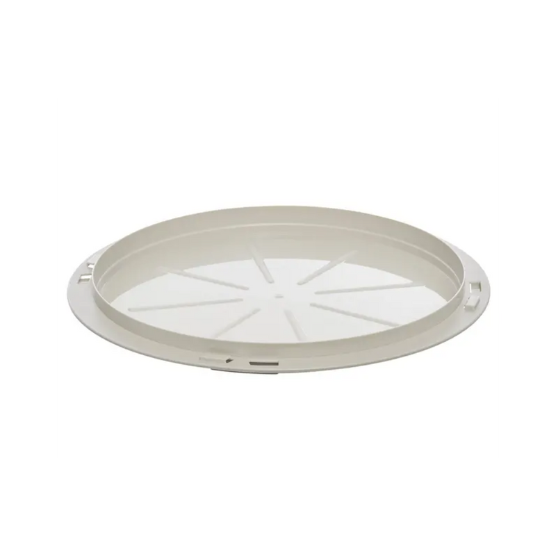 Platou tort cu capac Morsey, plastic, bej, 33 x 9 cm