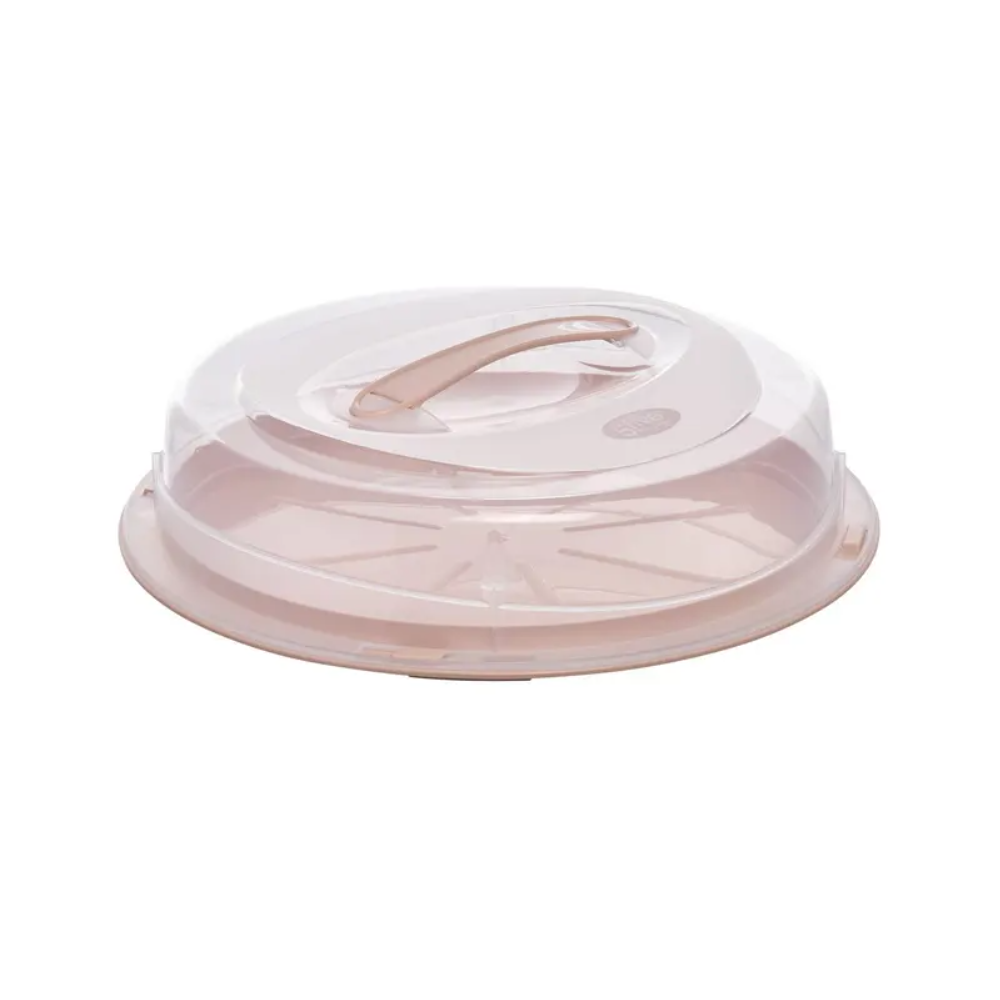 Platou tort cu capac Morsey, plastic, coral, 33 x 9 cm