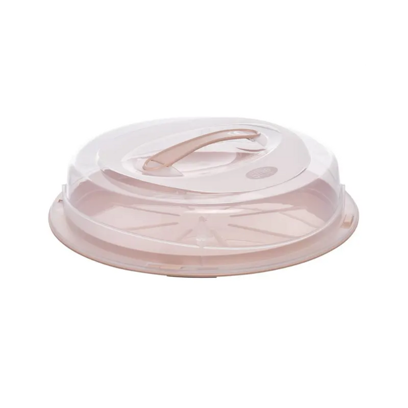 Platou tort cu capac Morsey, plastic, coral, 33 x 9 cm