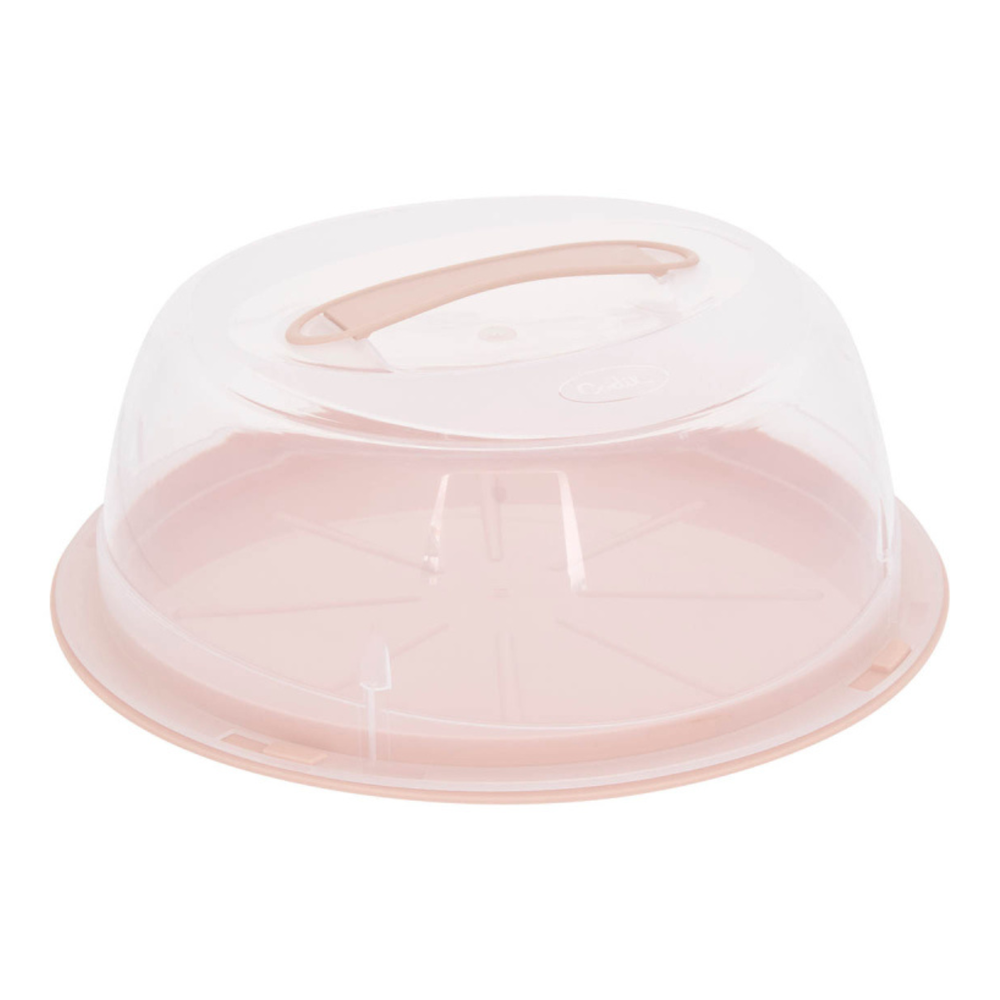 Cutie tort cu capac Artemis, plastic, coral, 36 x 14 cm