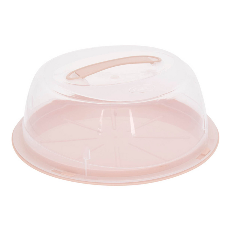 Cutie tort cu capac Artemis, plastic, coral, 36 x 14 cm