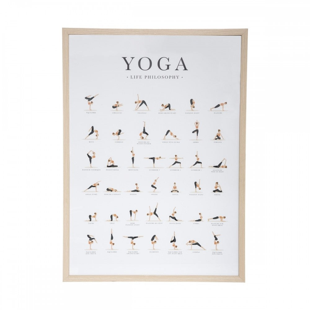 Poster Yoga, rama MDF, sticla, 52x72 cm