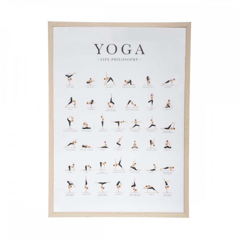 Poster Yoga, rama MDF, sticla, 52x72 cm
