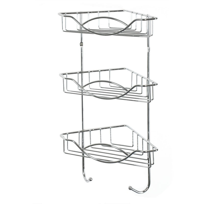 Etajera baie colt AWD Kopang, otel cromat, 22 x 41 x 14.5 cm