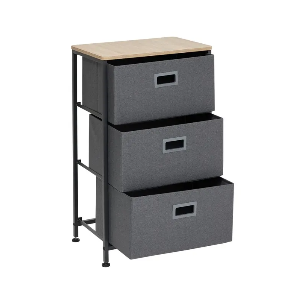 Comoda cu sertare Tissa, gri, 45 x 30 x H 73 cm