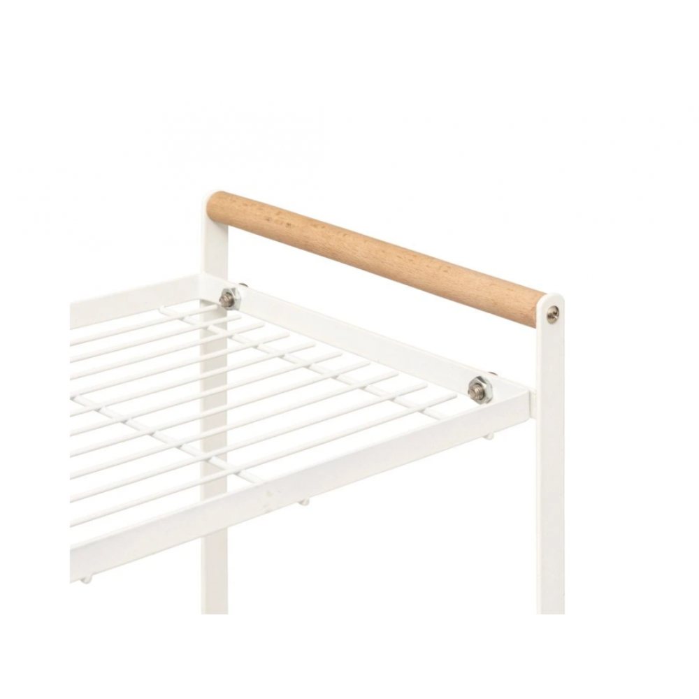 Raft organizare Bogr, metal, alb, 2 nivele, 42 x 21 x H 37.5 cm