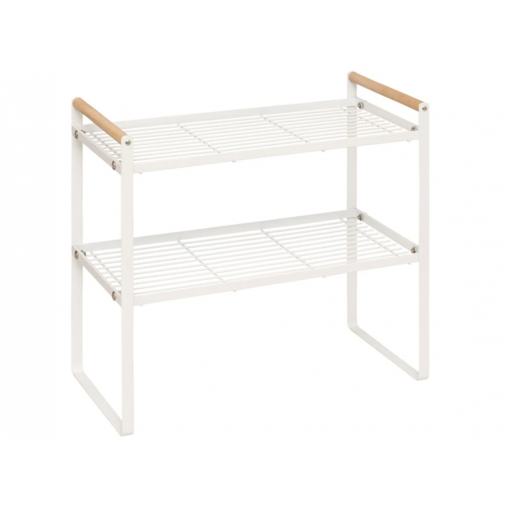 Raft organizare Bogr, metal, alb, 2 nivele, 42 x 21 x H 37.5 cm