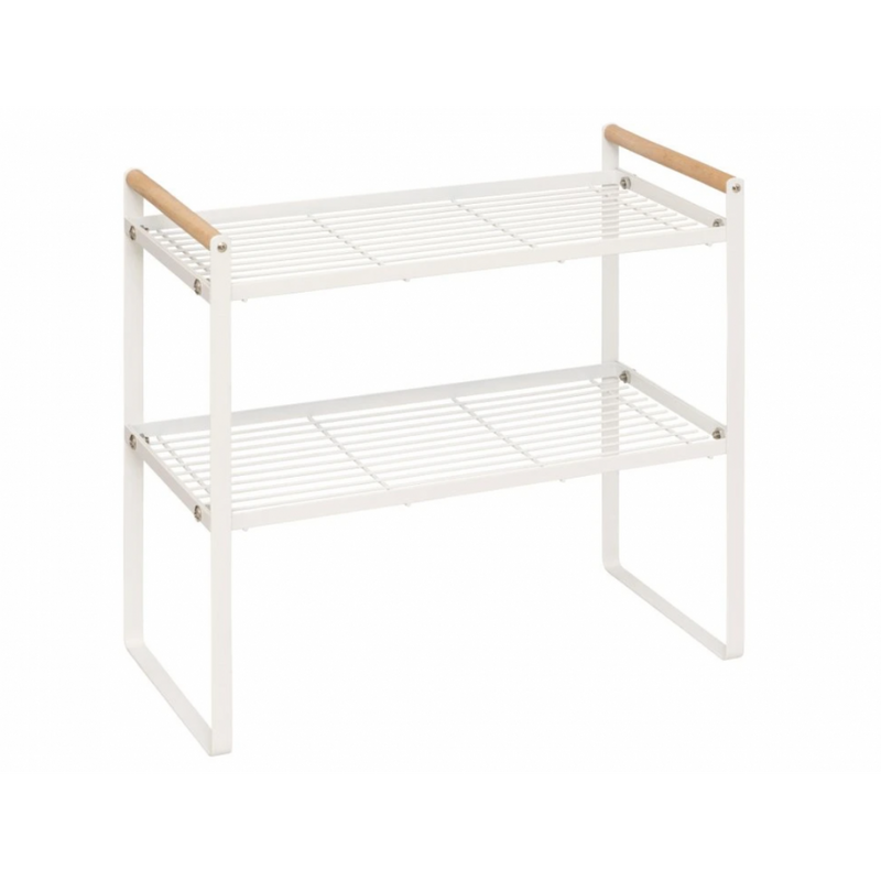 Raft organizare Bogr, metal, alb, 2 nivele, 42 x 21 x H 37.5 cm