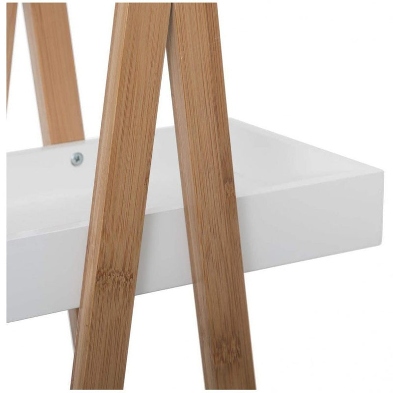 Etajera 3 polite 5Five Lea White, bambus, 30 x 18,5 x 82 cm