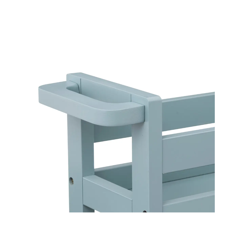 Raft universal Vaduz, MDF, albastru deschis, cu roti, 40 x 15 x H 75 cm