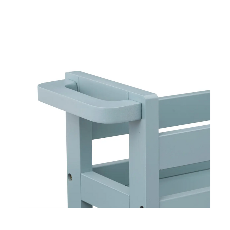 Raft universal Vaduz, MDF, albastru deschis, cu roti, 40 x 15 x H 75 cm