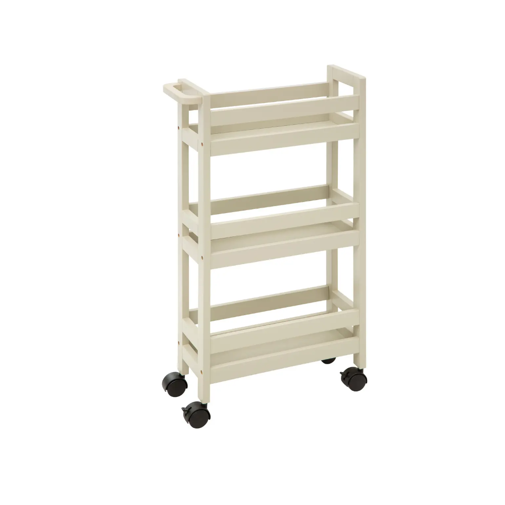 Raft universal Vaduz, MDF, crem, cu roti, 40 x 15 x H 75 cm