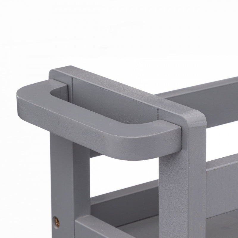 Raft universal Vaduz, MDF, gri, cu roti, 40 x 15 x H 75 cm