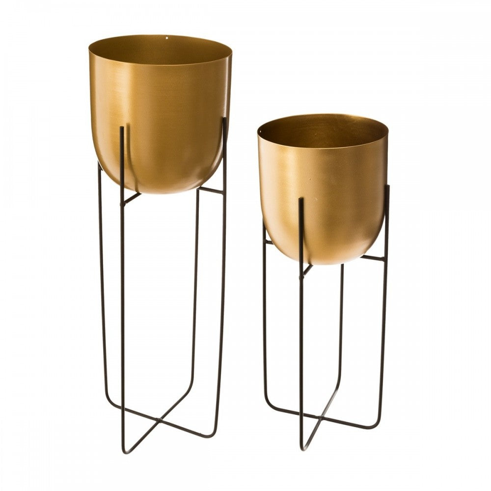 Set 2 suporturi flori Gold Rise, otel, 16 x H41.9 cm, 18.5xH58.2 cm