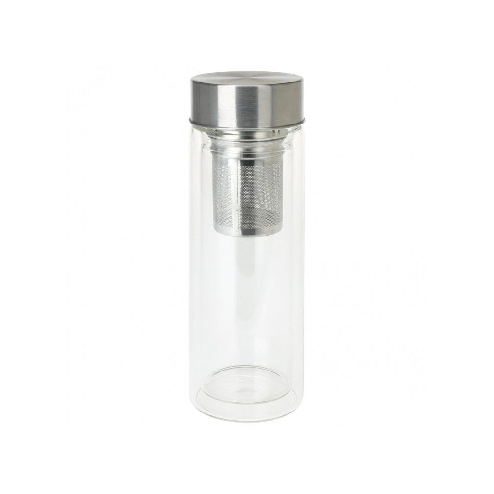 Recipient infuzor ceai Ugada, sticla borosilicata, 400 ml, 7 x 24 cm, KRGB012