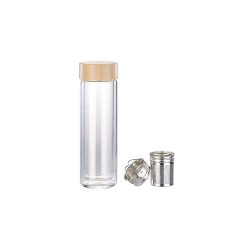 Recipient infuzor ceai Ugada, sticla borosilicata, 400 ml, 7.3 x 23 cm