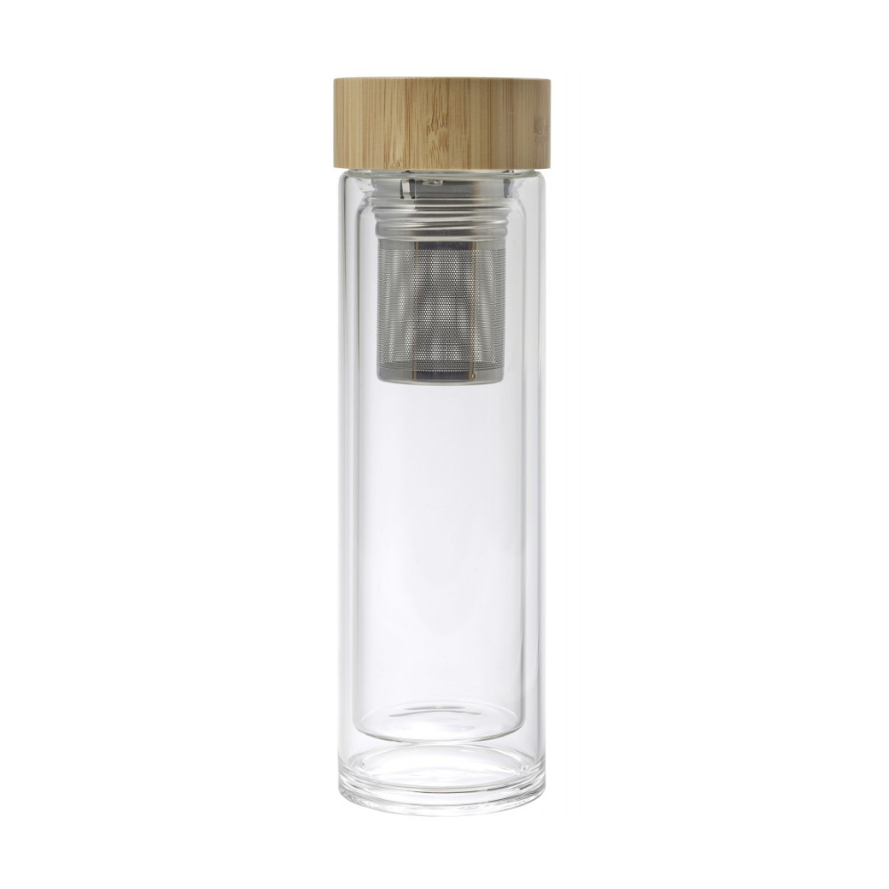 Recipient infuzor ceai Ugada, sticla borosilicata, 400 ml, 7.3 x 23 cm