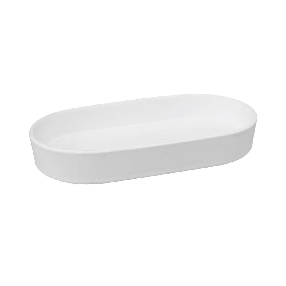 Sapuniera Cotton White, ceramica, 19.3 x 10.6 x h 3 cm