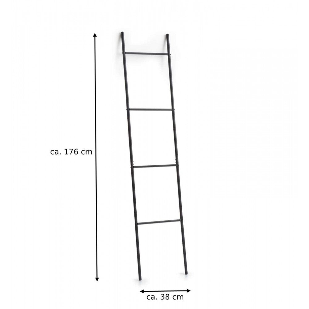 Scarita prosoape Zeller, metal, negru, 38 x 2 x 176 cm