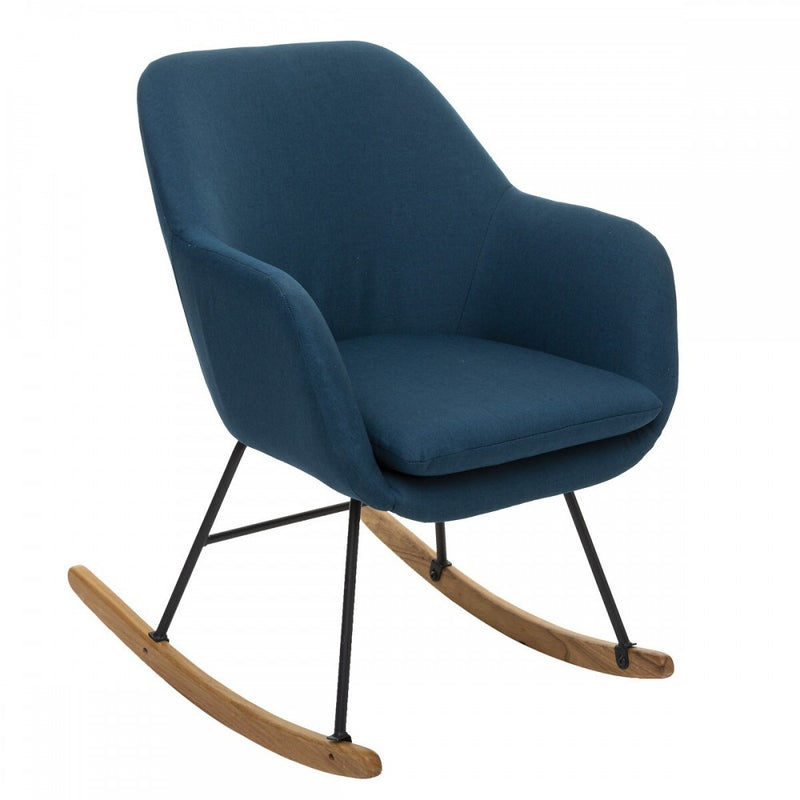 Scaun balansoar Blue Duck Rocking, lemn, metal, poliester, 64 x D. 78 x H. 87.5 cm, 8 kg