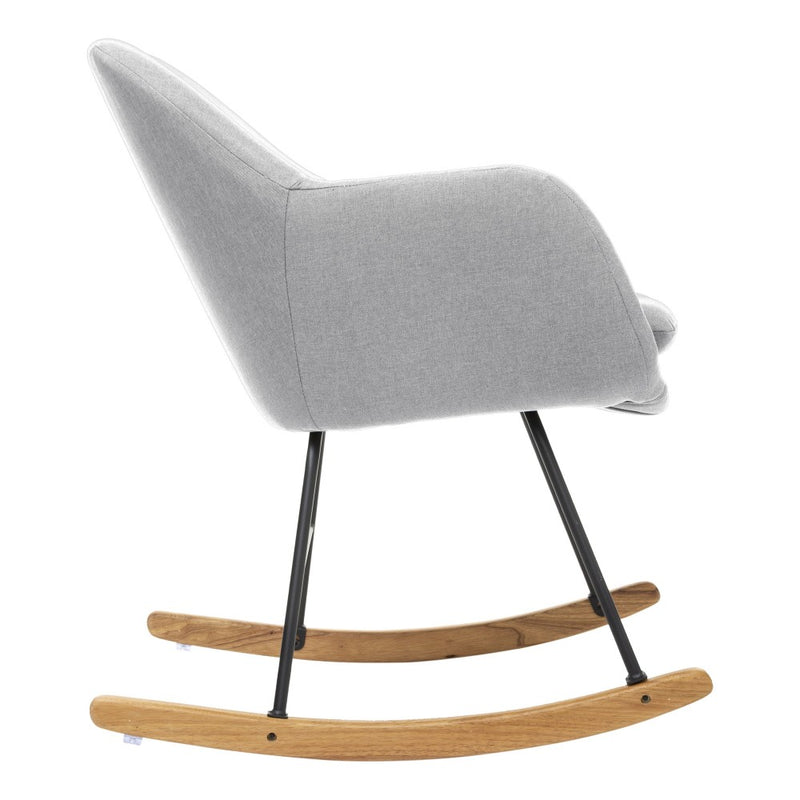 Scaun balansoar Grey Duck Rocking, lemn, metal, poliester, 64 x D. 78 x H. 87.5 cm, 8 kg