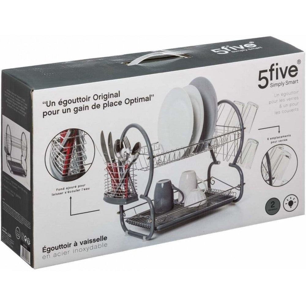 Scurgator de vase 5FIVE Gray, etajat, 52x26x39 cm