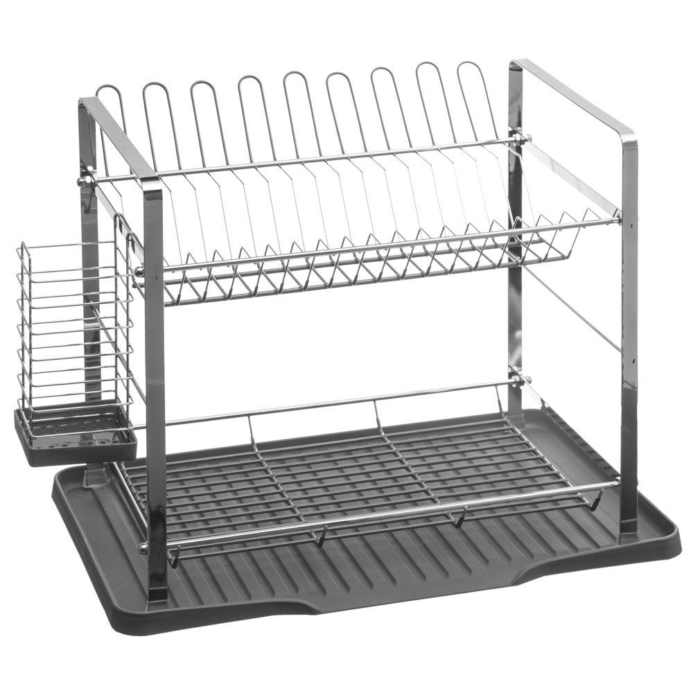 Scurgator de vase etajat 5five Tea Grey, otel cromat, 50x30x34 cm