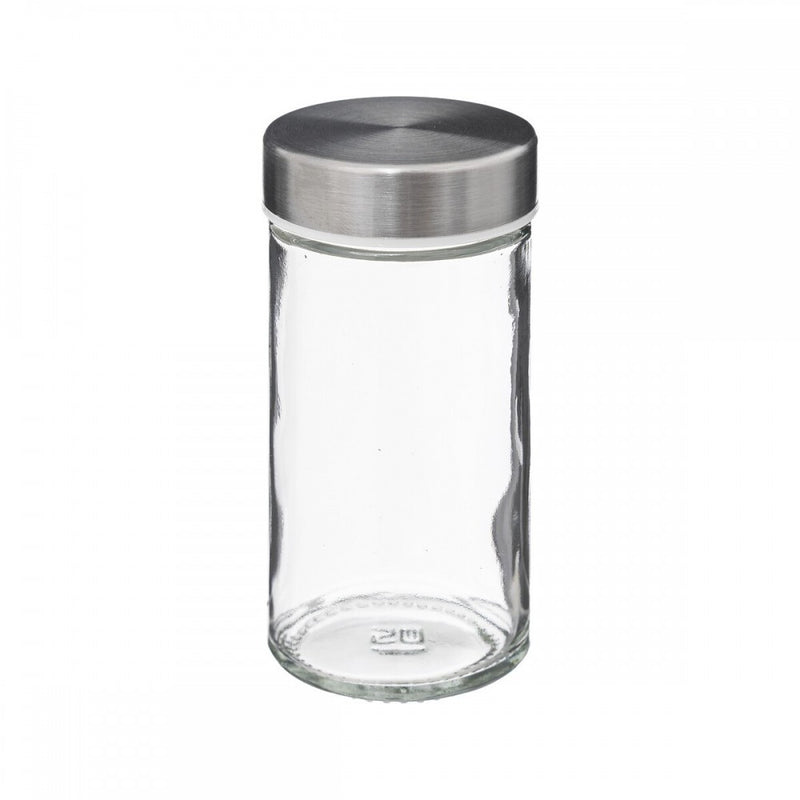 Set 12 recipiente condimente Altero, inox, bambus, sticla, 17 x H 22.9 cm