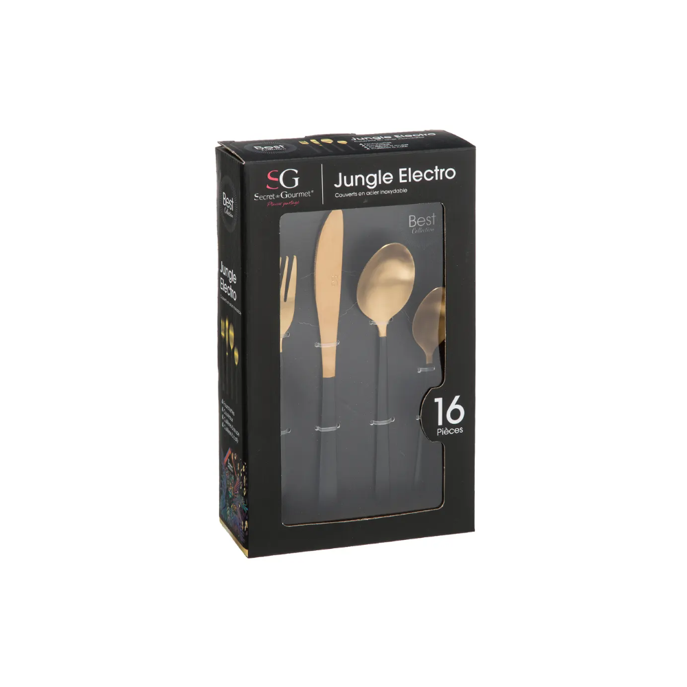 Set 16 tacamuri inox Junle Gold, 16 piese