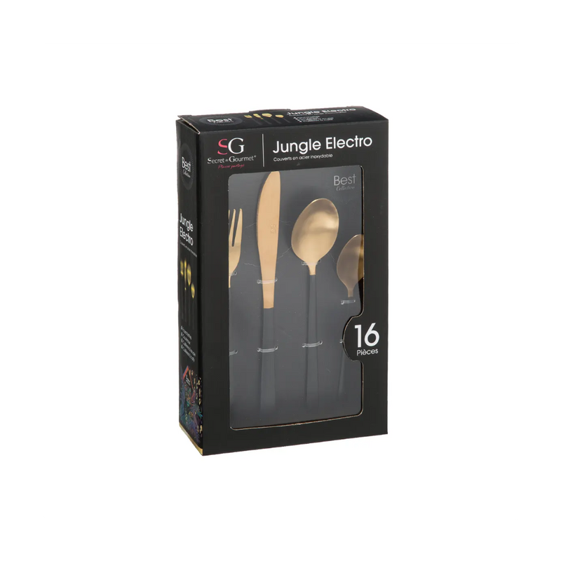 Set 16 tacamuri inox Junle Gold, 16 piese