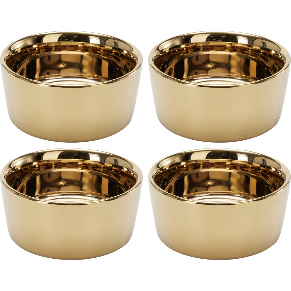 Set 4 recipiente sosuri Golden range, ceramica, 8.5 x h 4.5 cm