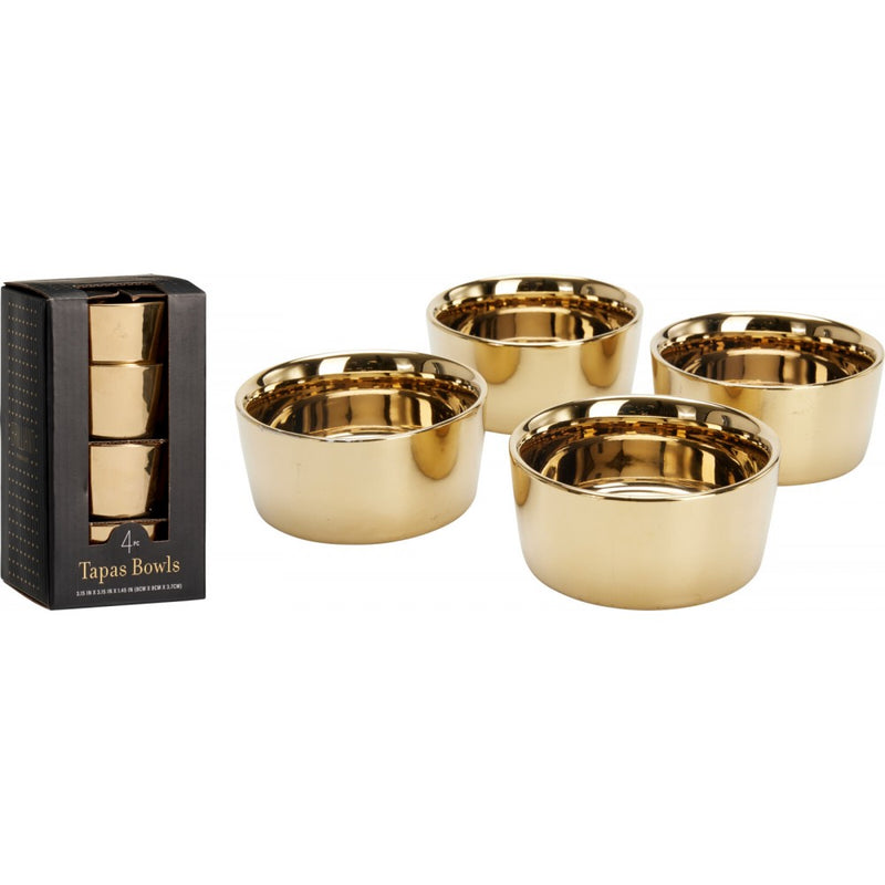 Set 4 recipiente sosuri Golden range, ceramica, 8.5 x h 4.5 cm